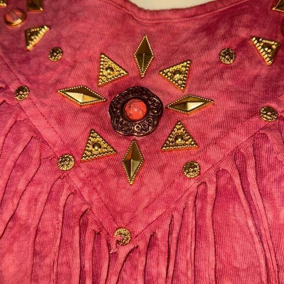 Vintage Cover Charge Southwestern Fringe Oversized T-Shirt One Size - Picture 4 of 12